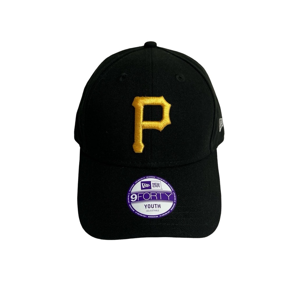 New Era 9FORTY Pittsburgh Pirates Youth Adjustable Hat Black Yellow MLB Cap
